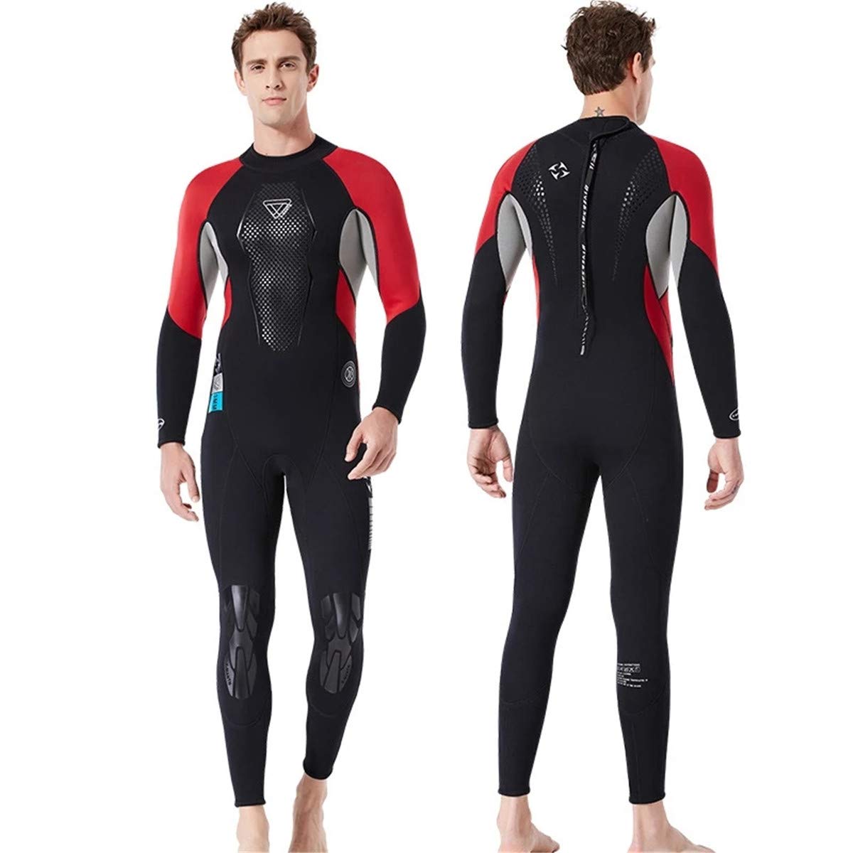3mm Neoprene Wetsuit for Men - Full Body UV Protection Back Zip Surfing & Diving Suit | Warm Swimming, Water Sports & Cold Water Sailing Gear | Perfect for Surfing, Scuba Diving, Snorkeling & Winter Water Activities