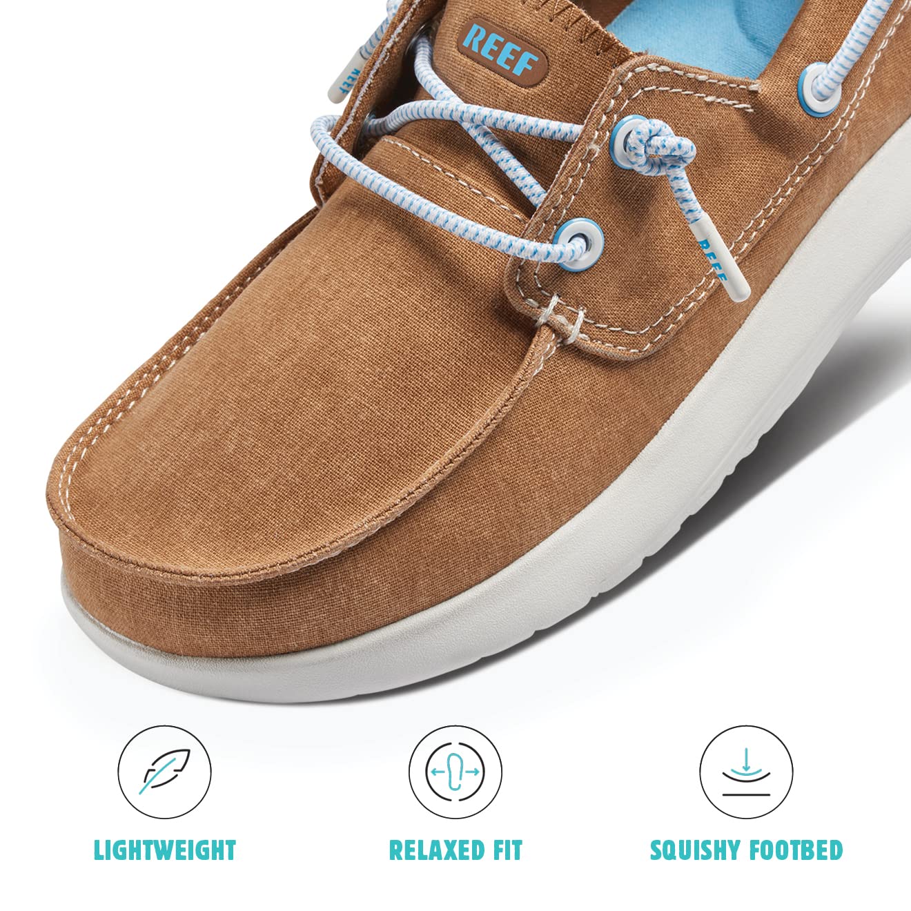 REEF Swellsole Pier Boat Shoe for Men & Women - Comfortable Memory Foam Footbed, Lightweight & Flexible Slip-On Deck Shoes - Perfect for Boating, Beach, and Casual Wear