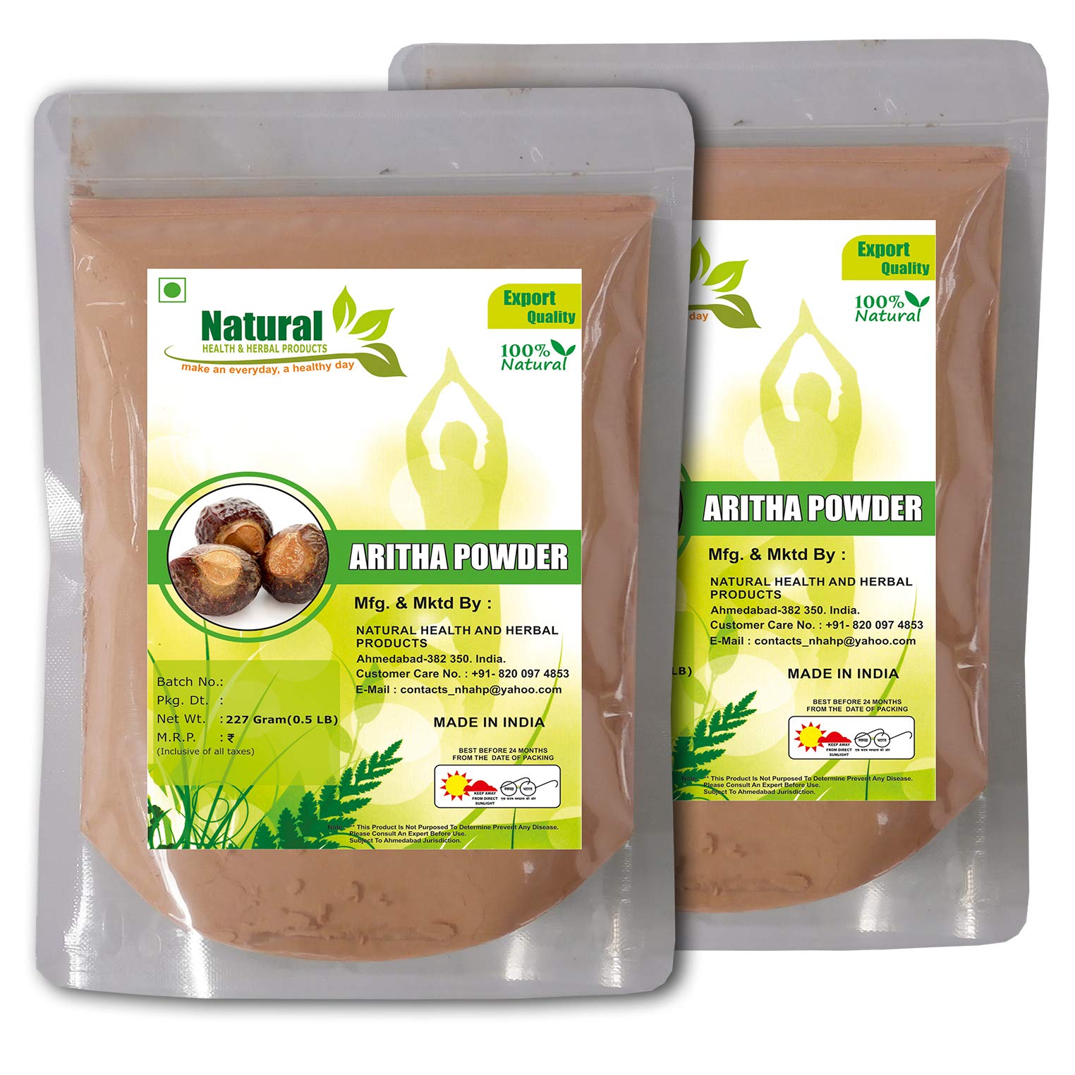100% Pure Reetha Powder for Hair Growth & Scalp Treatment | Natural Herbal Hair Conditioner & Cleanser | Promotes Healthy Hair & Scalp | Perfect for DIY Hair Masks & Ayurvedic Hair Care - 454g (2 x 227g Packs) | Great for Dry, Damaged Hair & Dandruff Relief