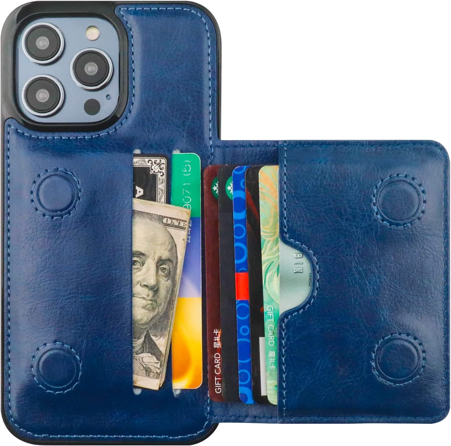 iPhone 14 Pro Max Wallet Case with Magnetic Credit Card Holder - Slim Protective Cover for iPhone 14 Pro Max (Black) | Perfect for Everyday Use, Travel & Hands-Free Convenience