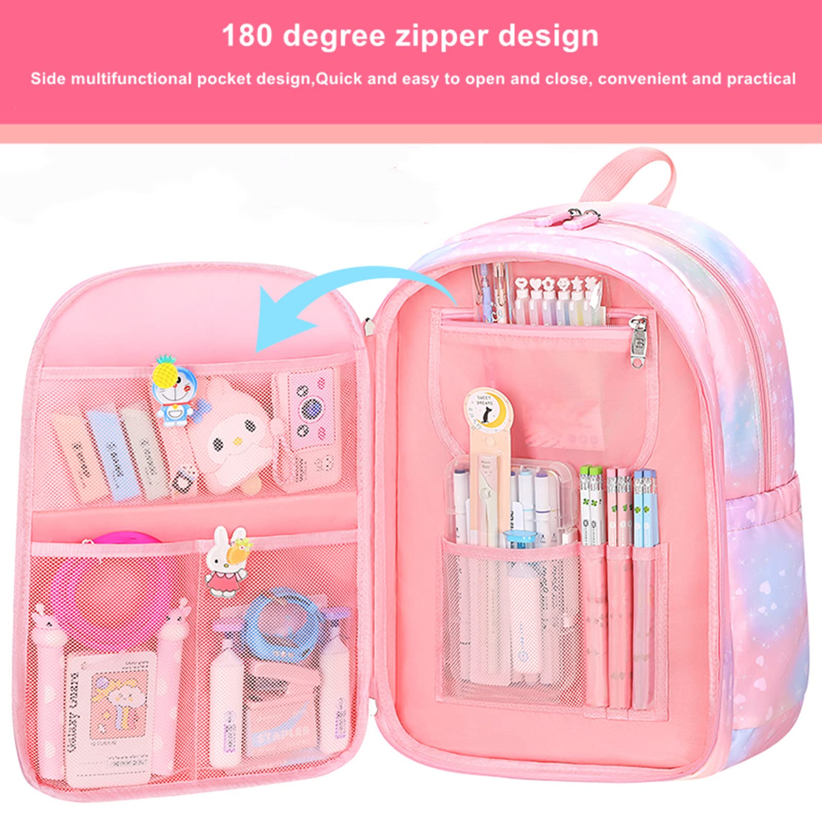 **Pink Girls Backpack for School - Lightweight Kids Backpack with Multiple Compartments, Cute Elementary School Bag for Girls - Perfect for Daily Use, Travel & Classroom**