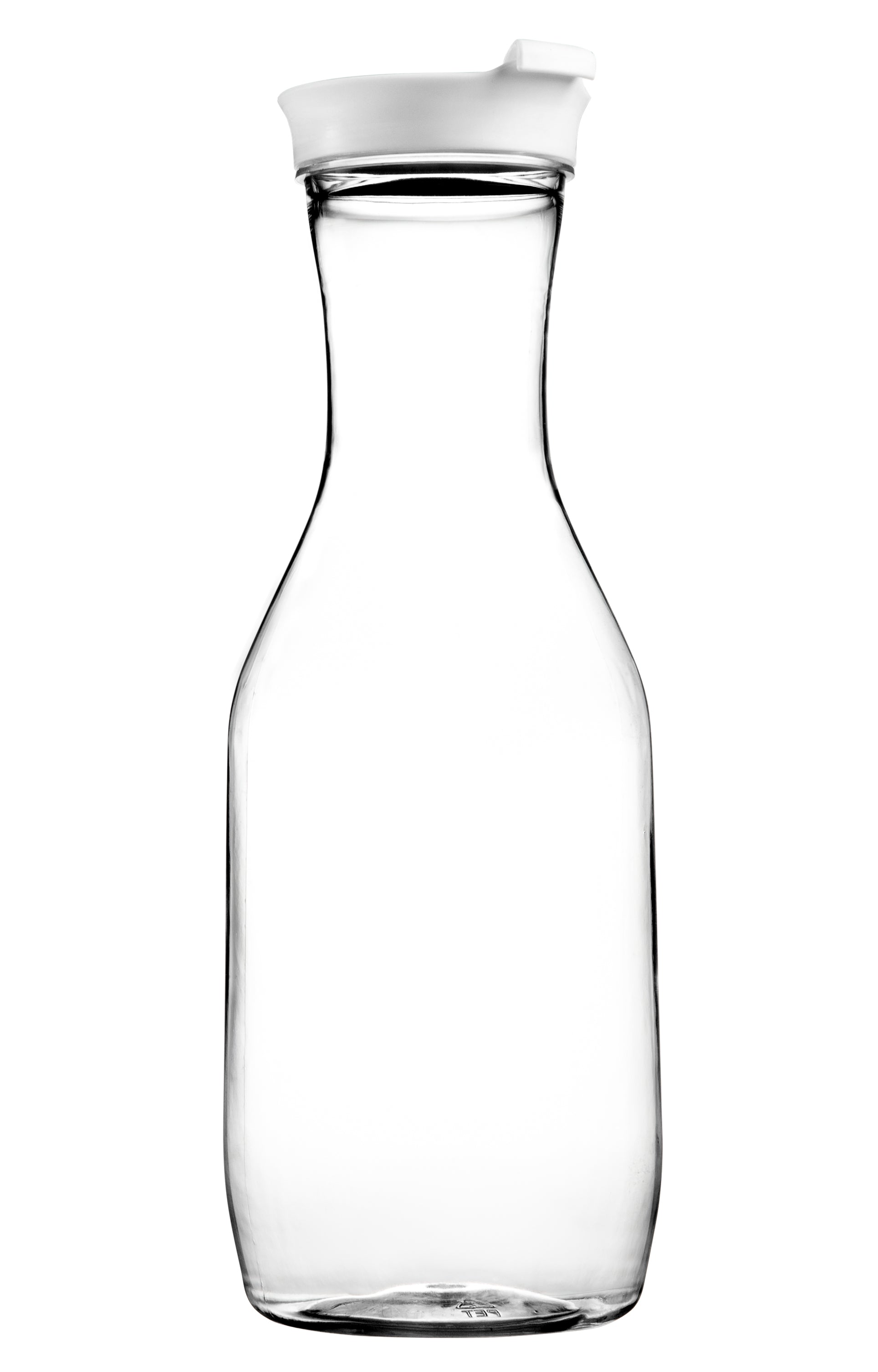 Clear Round Bottom Plastic Pitcher with White Lid - 1 Gallon BPA-Free Water Jug for Iced Tea, Lemonade & Party Drinks - Perfect for Home, Kitchen & Outdoor Gatherings