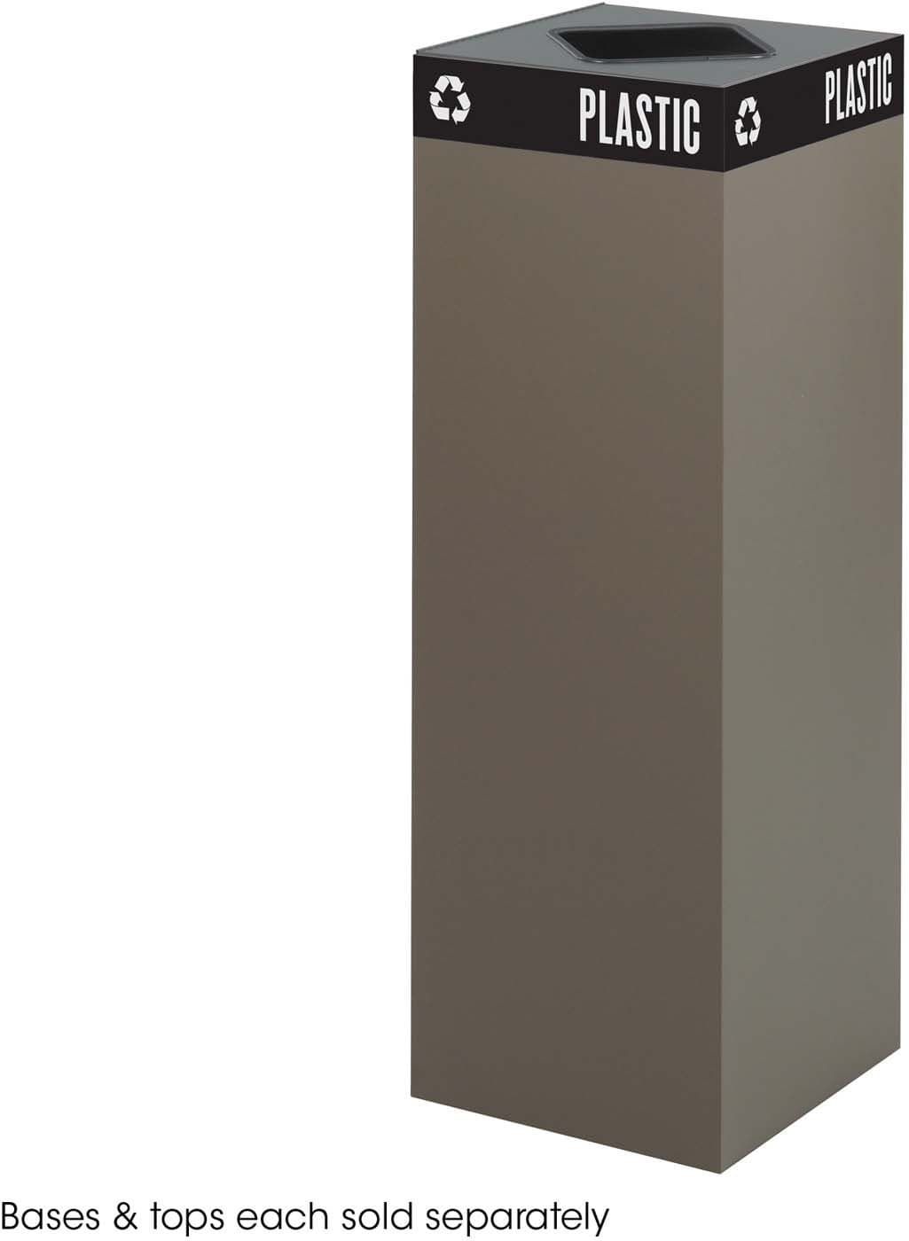 Public Square® 42 Gallon Recycling Trash Can Base with Lid - Heavy Duty Outdoor Garbage Bin for Home, Office, Park & Commercial Use [Model 2984] - Perfect for Waste Management & Recycling Stations