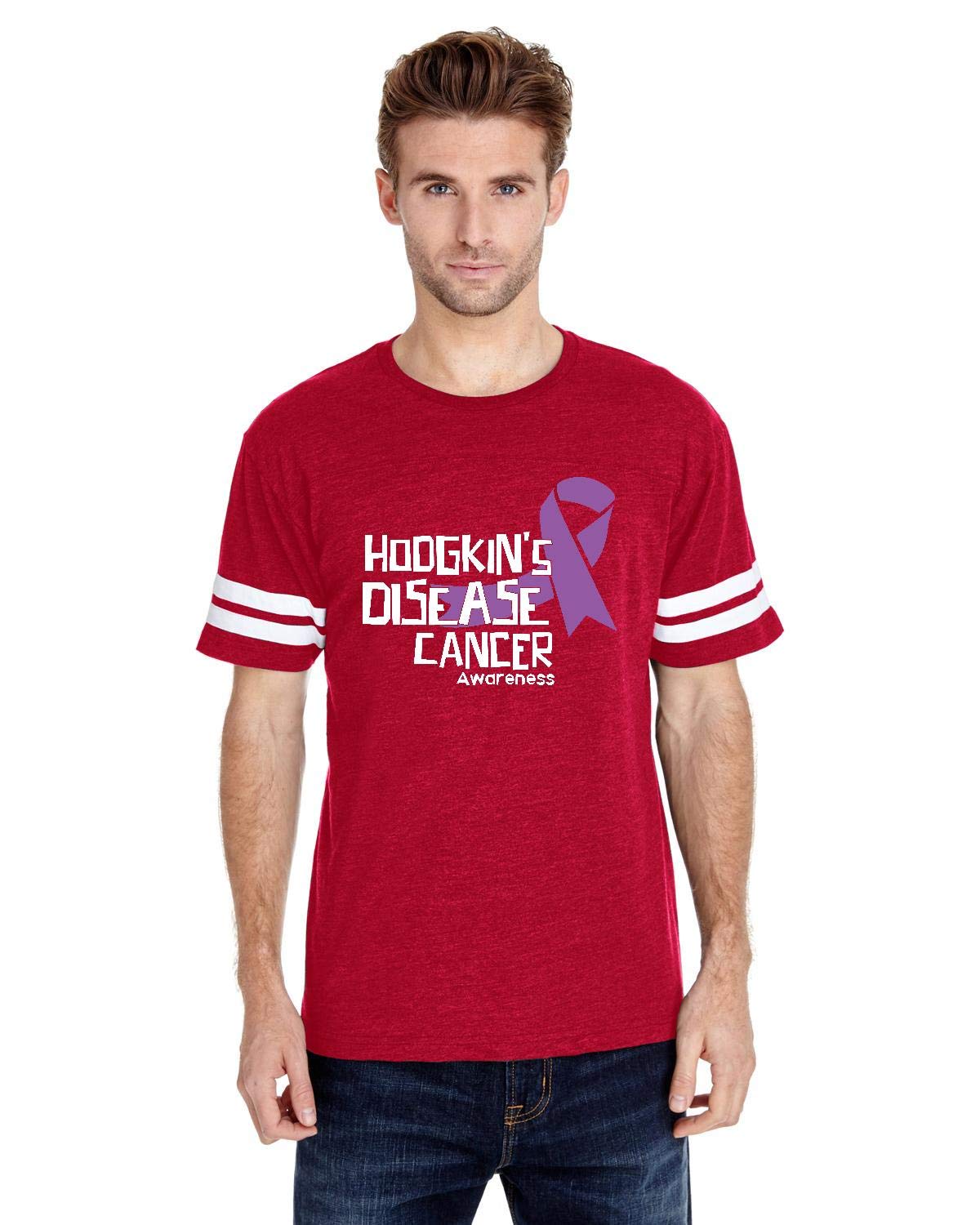 Unisex Hodgkin's Lymphoma Cancer Awareness Ribbon T-Shirt - Comfortable Jersey for Survivors, Supporters & Fundraising Events