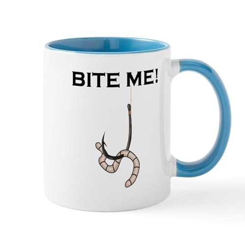 White/Blue Inside - Bite Me! Mugs