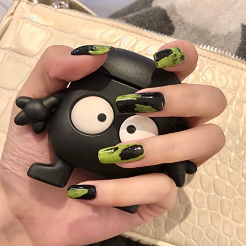 DOCVOEOMH Short Medium Square Press on Nails - 24PCS Luxury Acrylic Fake Nails with Art Doodles Design, Reusable Full Cover Gel Nail Kits with Glue for Women - Perfect for Parties, Weddings, and Everyday Wear