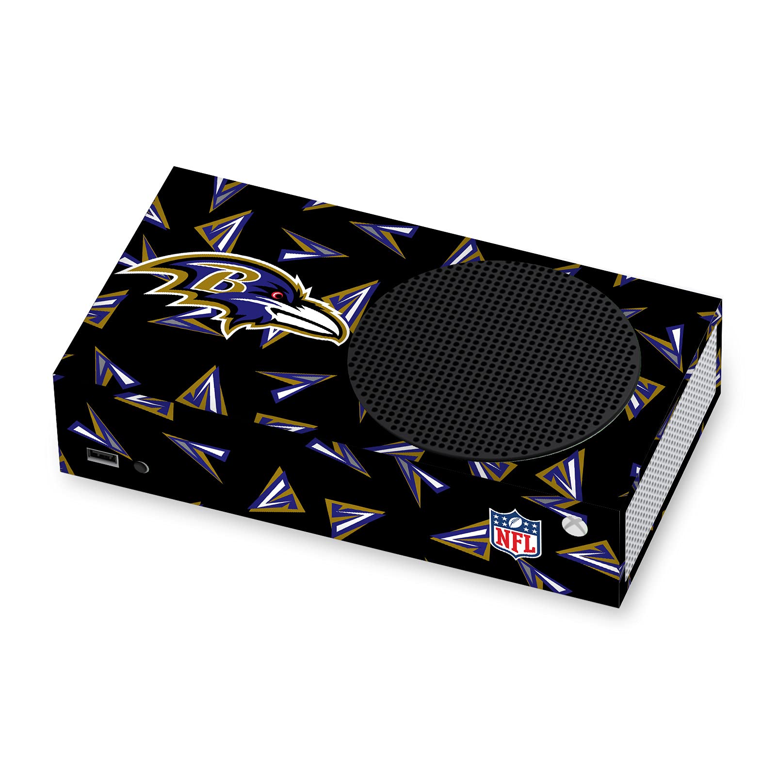 Offizielle NFL Baltimore Ravens Gaming Aufkleber – Geometrisches Muster Vinyl Haut Abziehbild Abdeckung für Xbox Series S Console – Perfekt für Gamer und Teamfans
