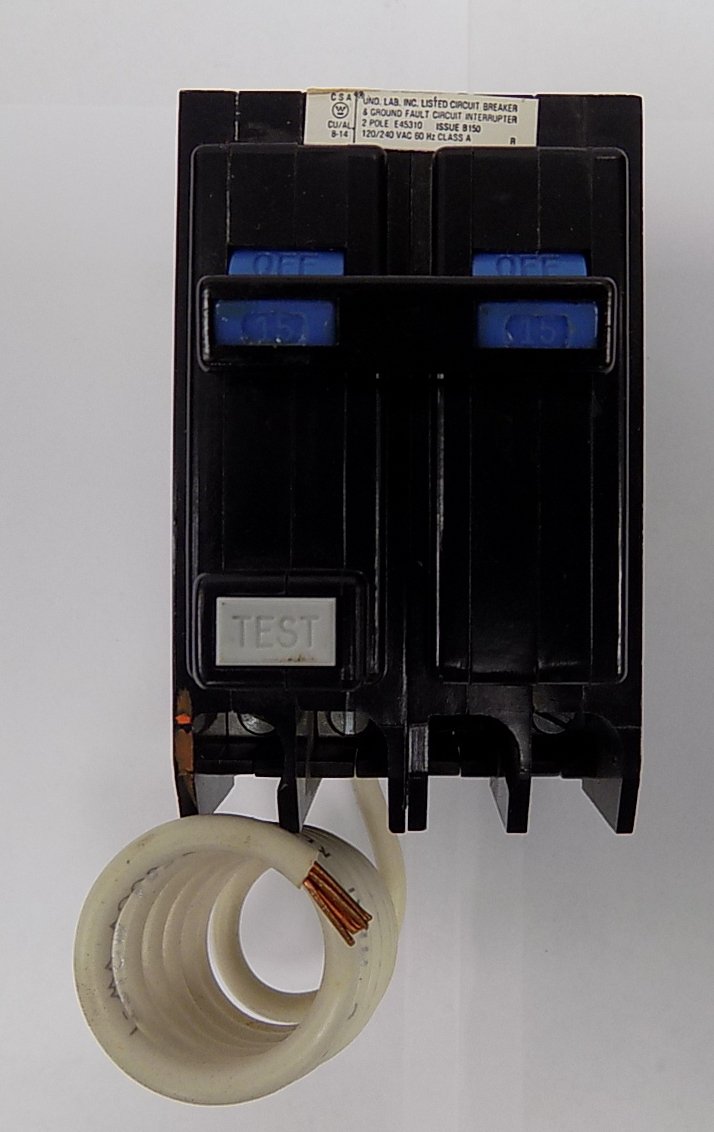 Cutler Hammer QBGF2015 U 15A 240V 2P Circuit Breaker - Used Industrial Electrical Component for Panel Upgrades & Equipment Protection