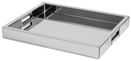 Stylish Uttermost Silver Rectangular Decorative Mirror Tray - Elegant Home Decor for Vanity, Entryway & Coffee Table Organization