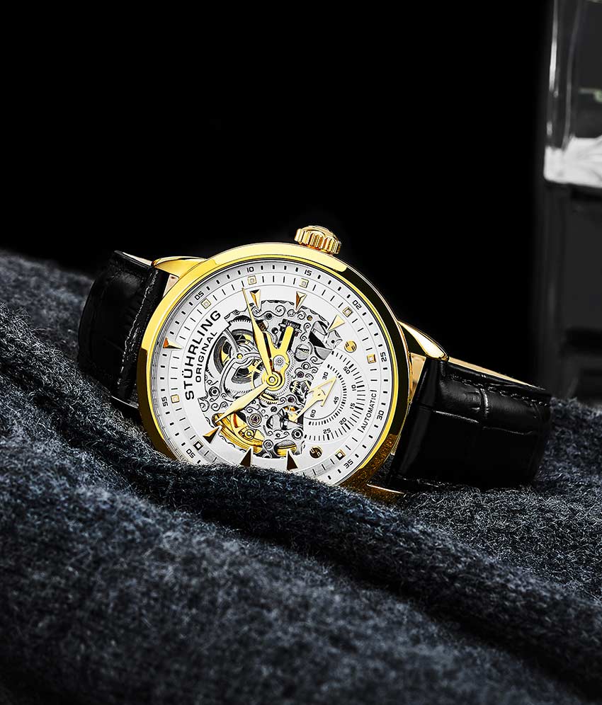 Executive 133 Automatic 44mm Skeleton Watch for Men - Luxury Stainless Steel Mechanical Timepiece - Perfect for Business, Formal Events & Gift Giving