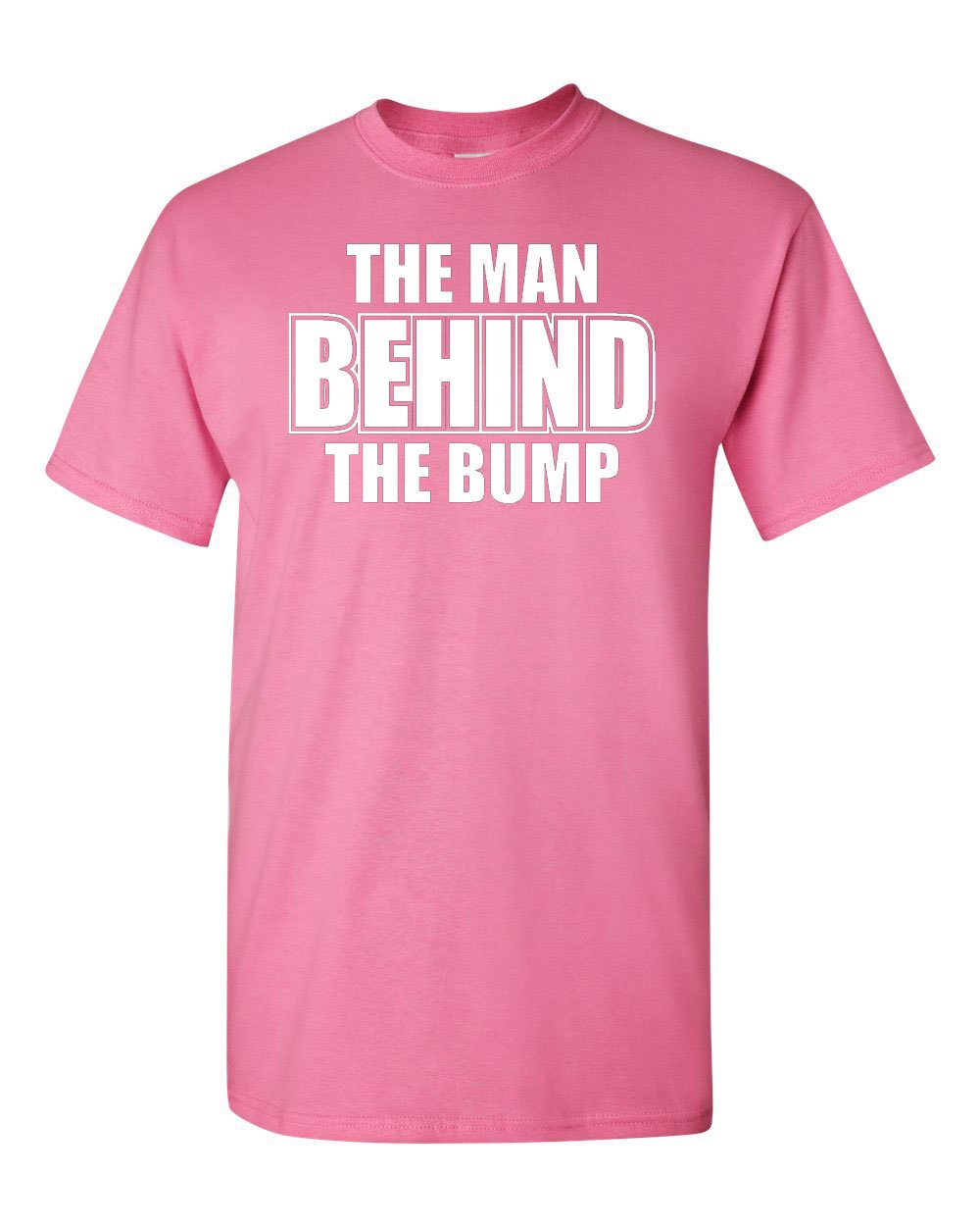Funny Pregnancy Announcement T-Shirt for Expecting Dads - The Man Behind The Bump Adult Tee - Perfect for Gender Reveals & Baby Showers