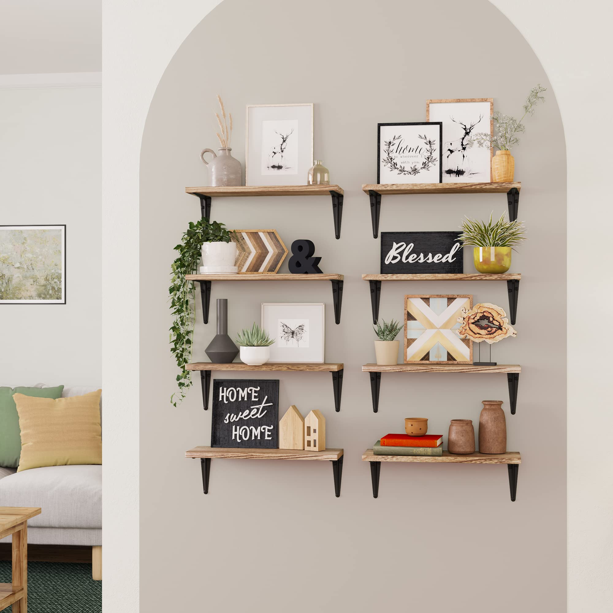 Wallniture Arras Floating Shelves Set of 8 - 17