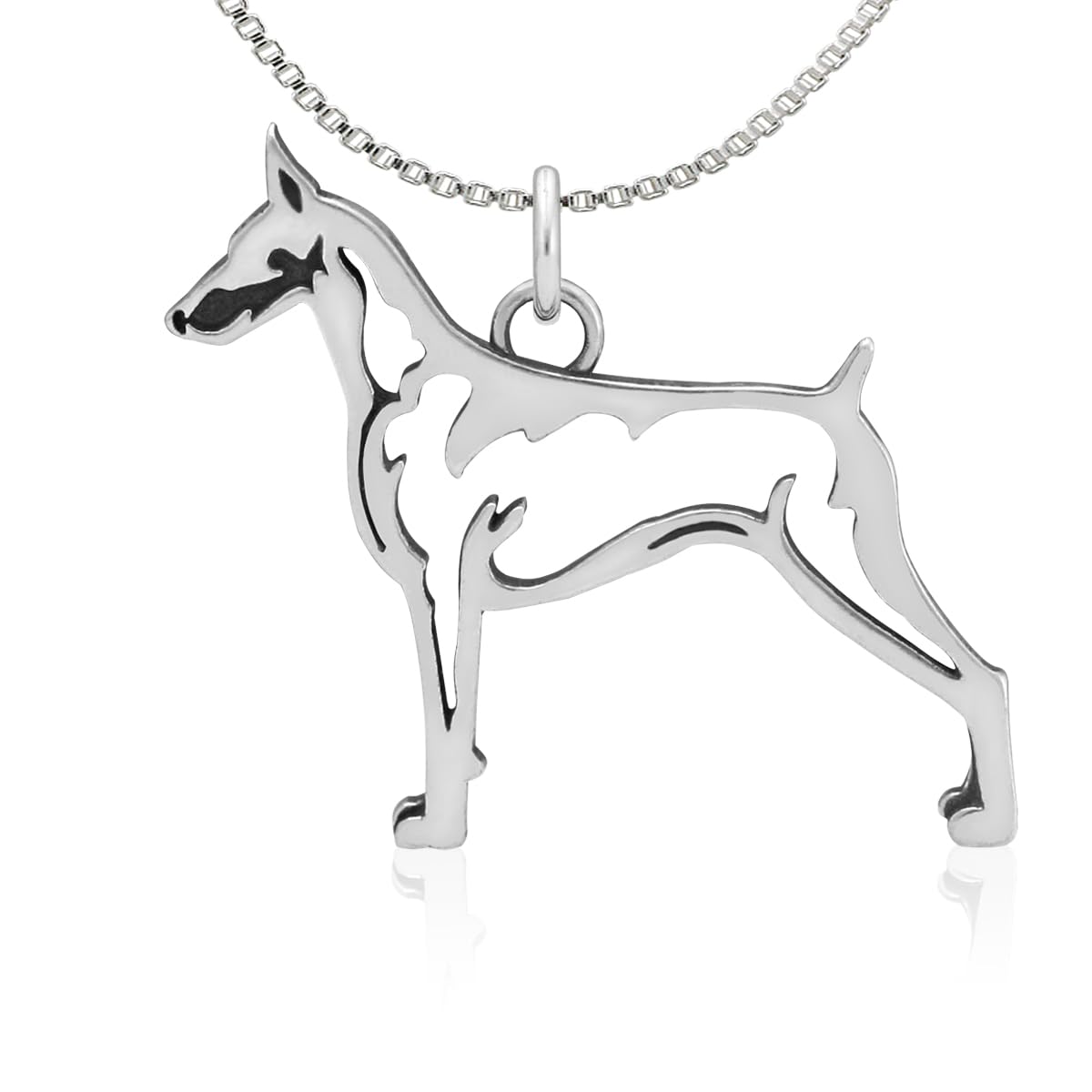 Sterling Silver Doberman Pinscher Dog Pendant Necklace - Handmade Jewelry for Dog Lovers - Perfect Gift for Pet Owners & Doberman Enthusiasts - Great for Everyday Wear, Special Occasions & Dog-Themed Events