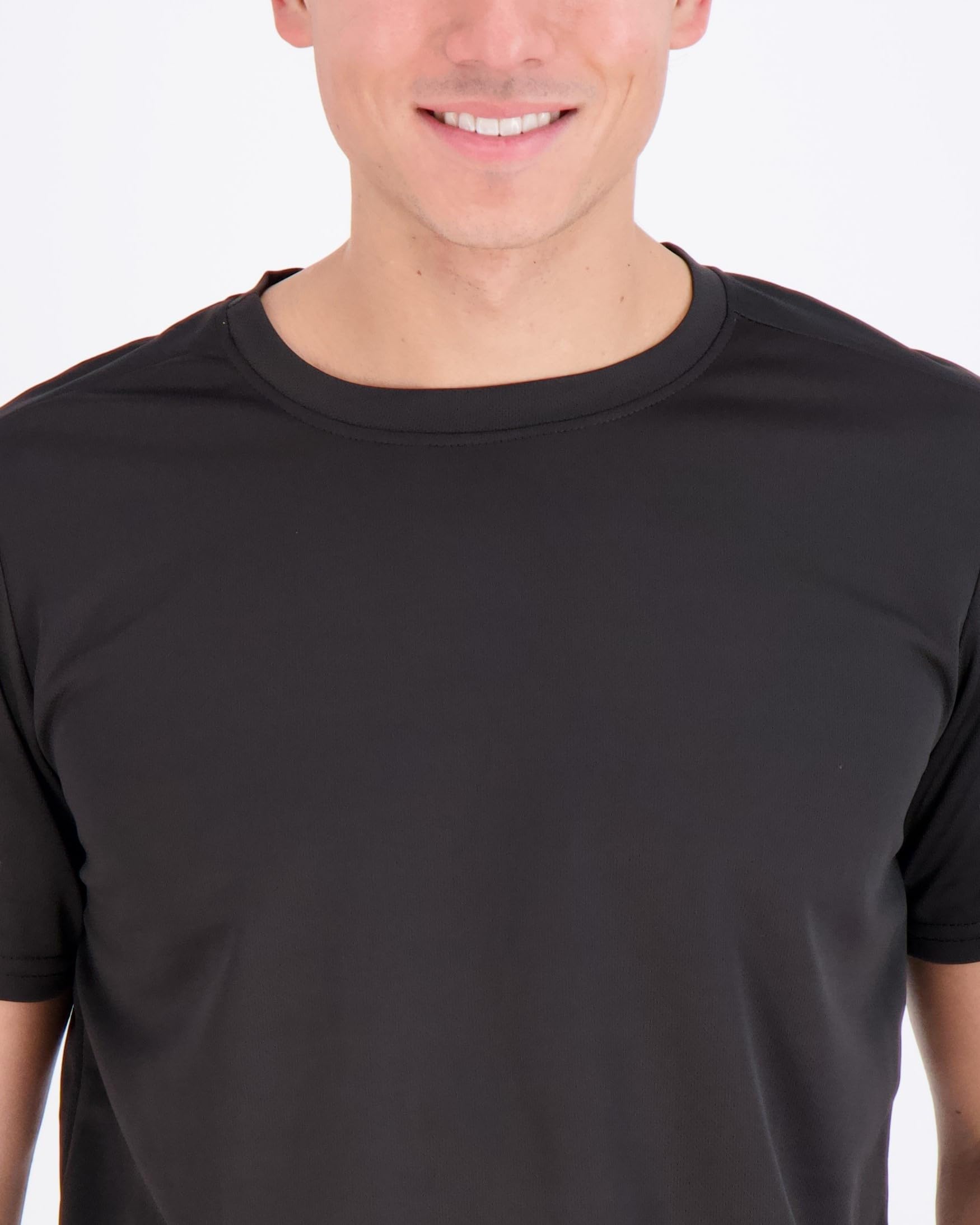 Real Essentials 5 Pack Men's Quick Dry Athletic T-Shirts - Moisture Wicking Activewear Crew Neck Tees for Gym, Running & Workouts (Big & Tall Sizes Available) | Perfect for Sports, Training & Casual Wear