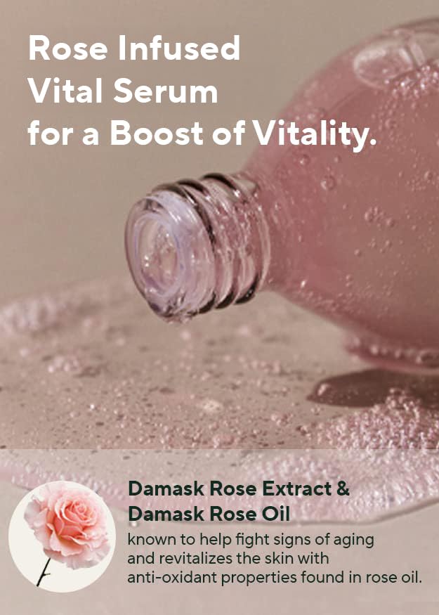 AROMATICA Reviving Rose Infusion Serum 3.38oz - Vegan Hydrating Face Serum with Damask Rose Water & Oil for Dry Skin | Anti-Aging, Skin Rejuvenation | Perfect for Night Routine & Winter Skincare