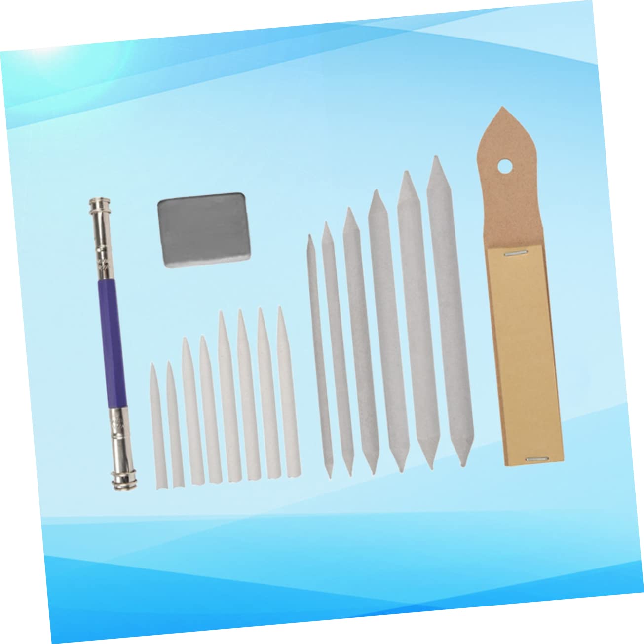 SEWACC 2-Piece Eraser Extender & Blending Stump Set - Professional Sketch Tools for Charcoal, Pencil & Graphite Drawing - Perfect for Artists, Students & Sketching Enthusiasts (Ideal for Shading, Blending & Detail Work)
