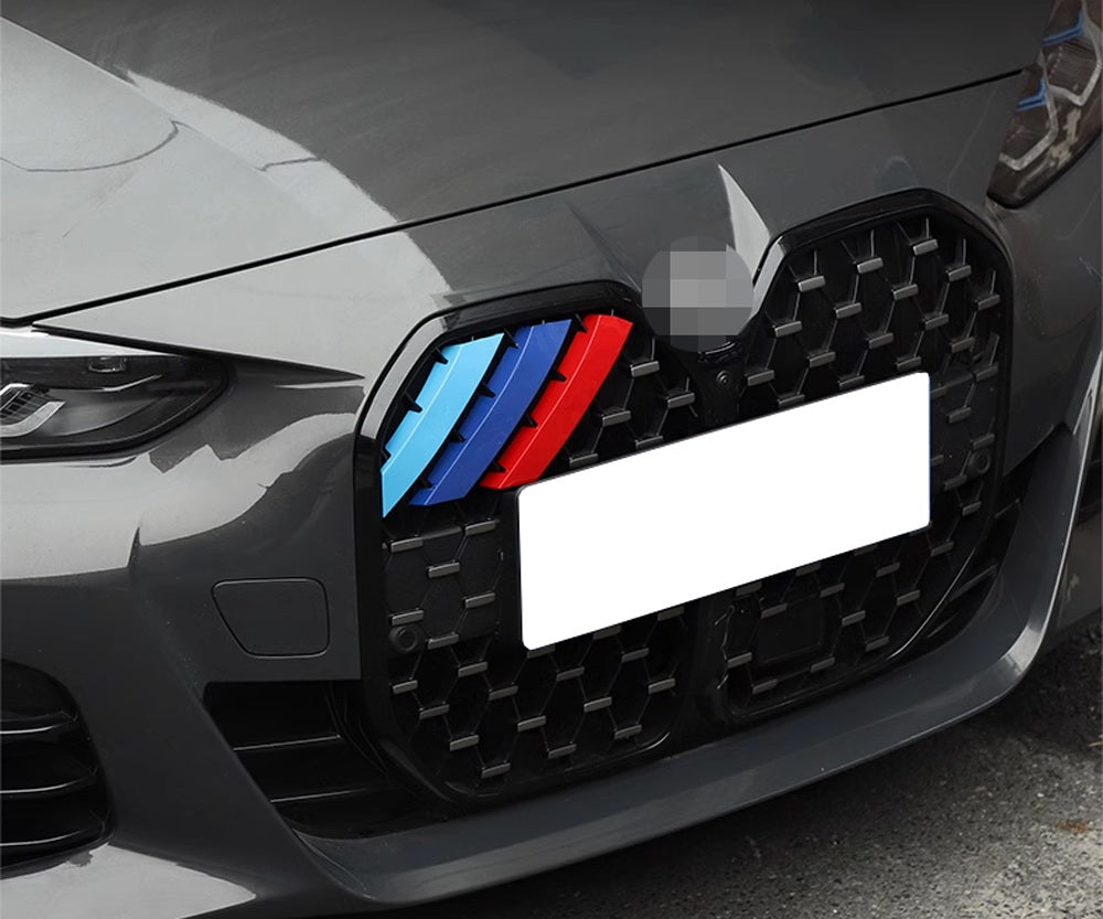 BMW G22 G23 4 Series M Color Stripe Diamond Grille Insert Trims (2021+ Models) - Sporty Front Grille Upgrade for Enhanced Style & Performance