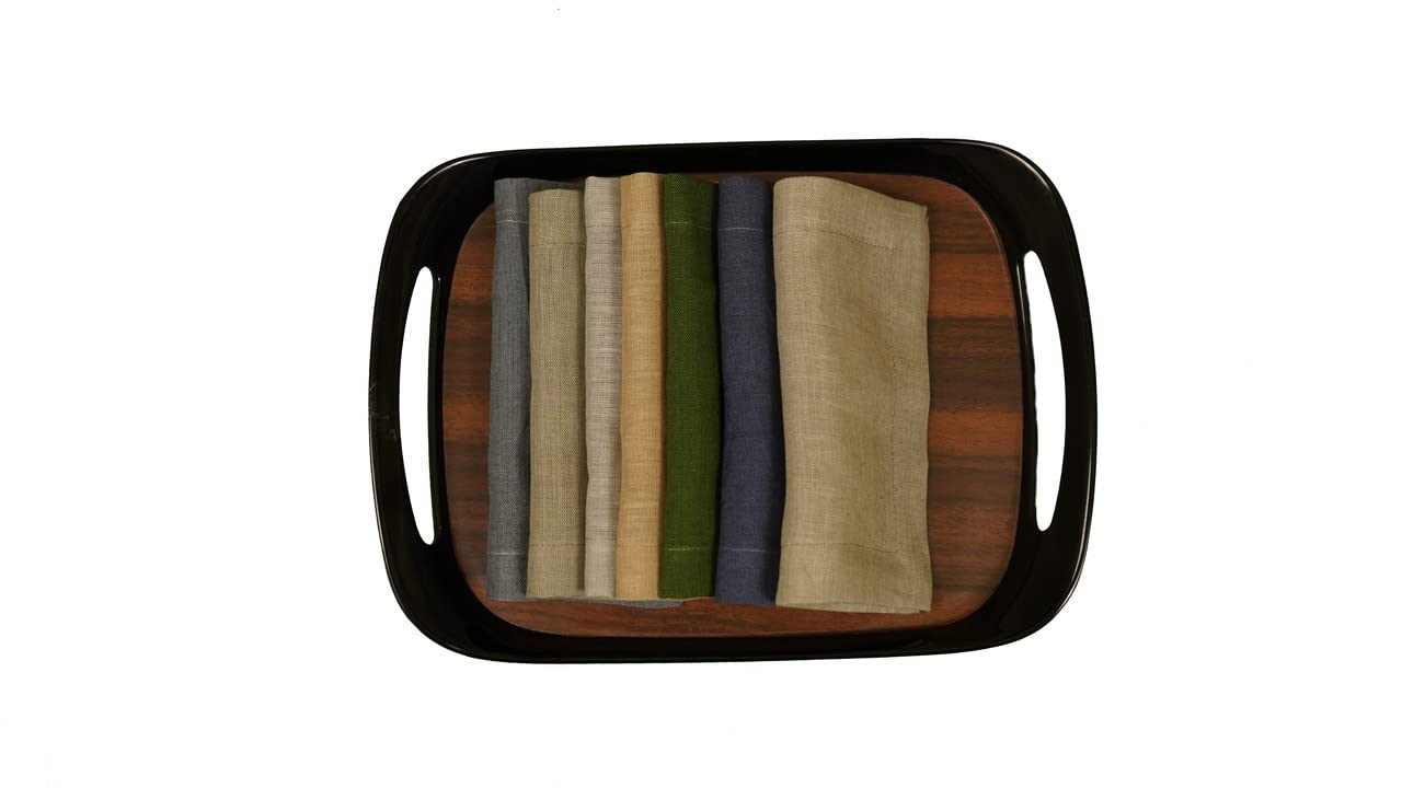 Premium 100% French Flax Linen Placemats Set of 12 (14x19 Inch) - Stone Washed for Softness & Durability, Heat Resistant Table Mats, Handcrafted Home Dining Decor (Forest Green) | Perfect for Farmhouse, Rustic, and Modern Table Settings