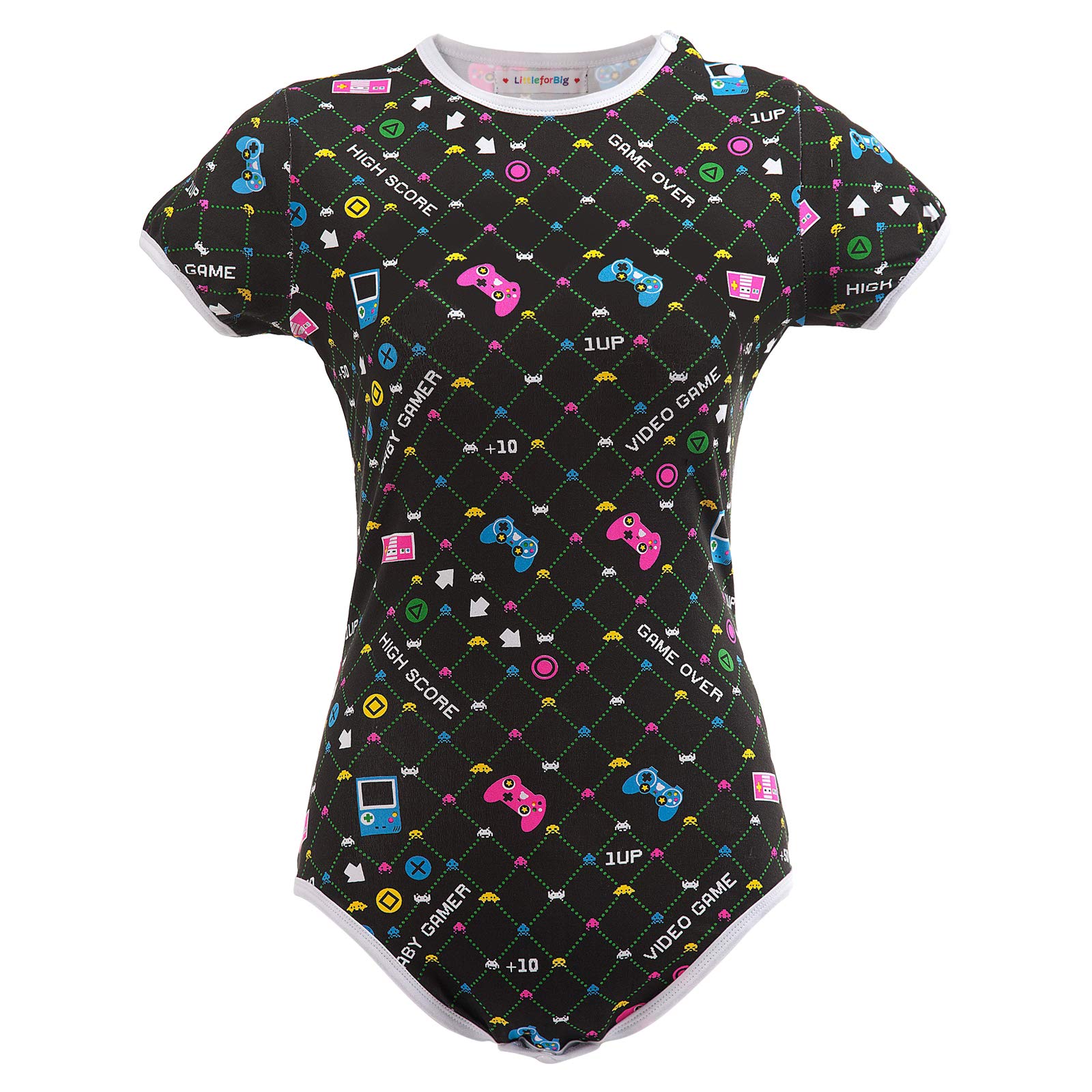 Littleforbig Cotton Romper Onesie Pajamas - Cute Baby Gamer Bodysuit for Boys & Girls | Soft Sleepwear for Infants & Toddlers | Perfect for Bedtime, Playtime & Photo Shoots