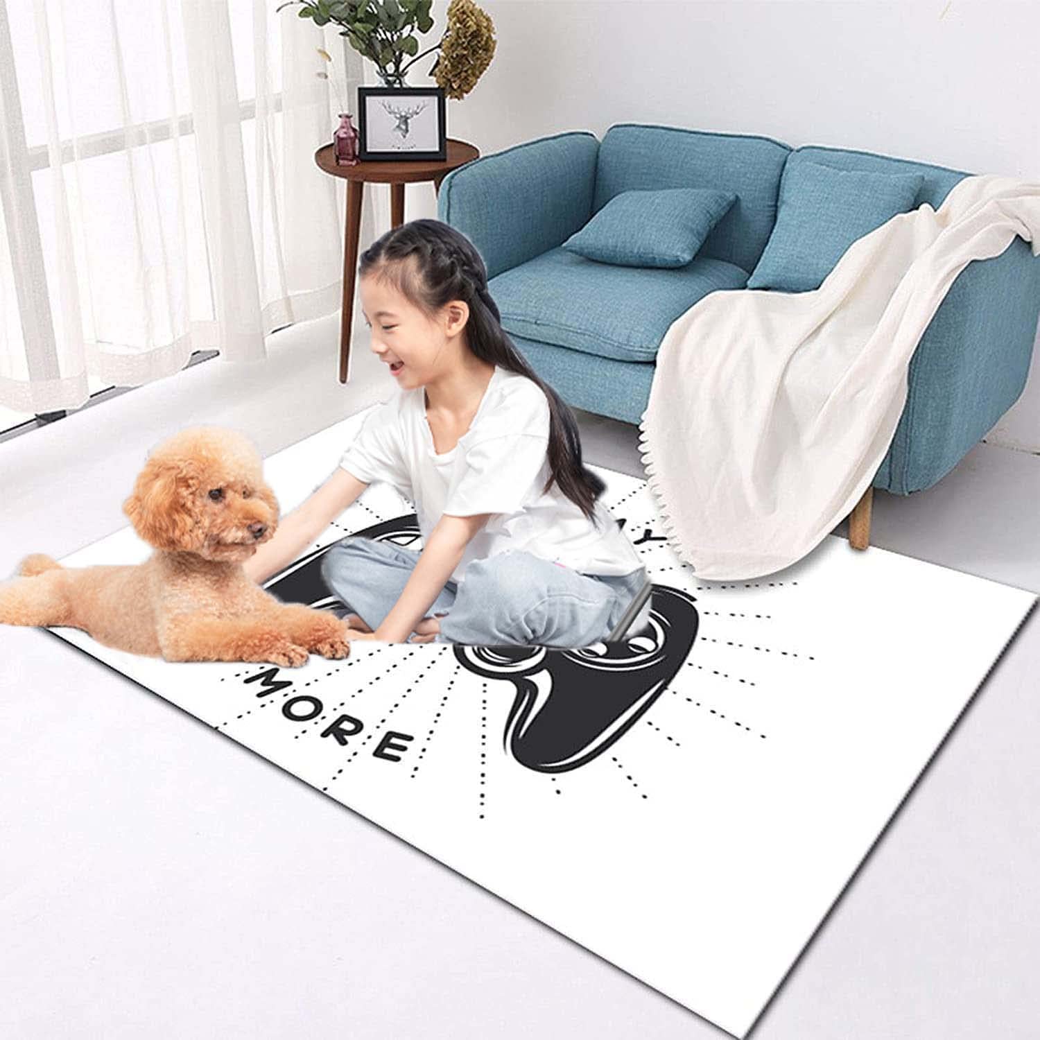 Boys Football Rug - Non-Slip Washable Large Area Rug 5'3