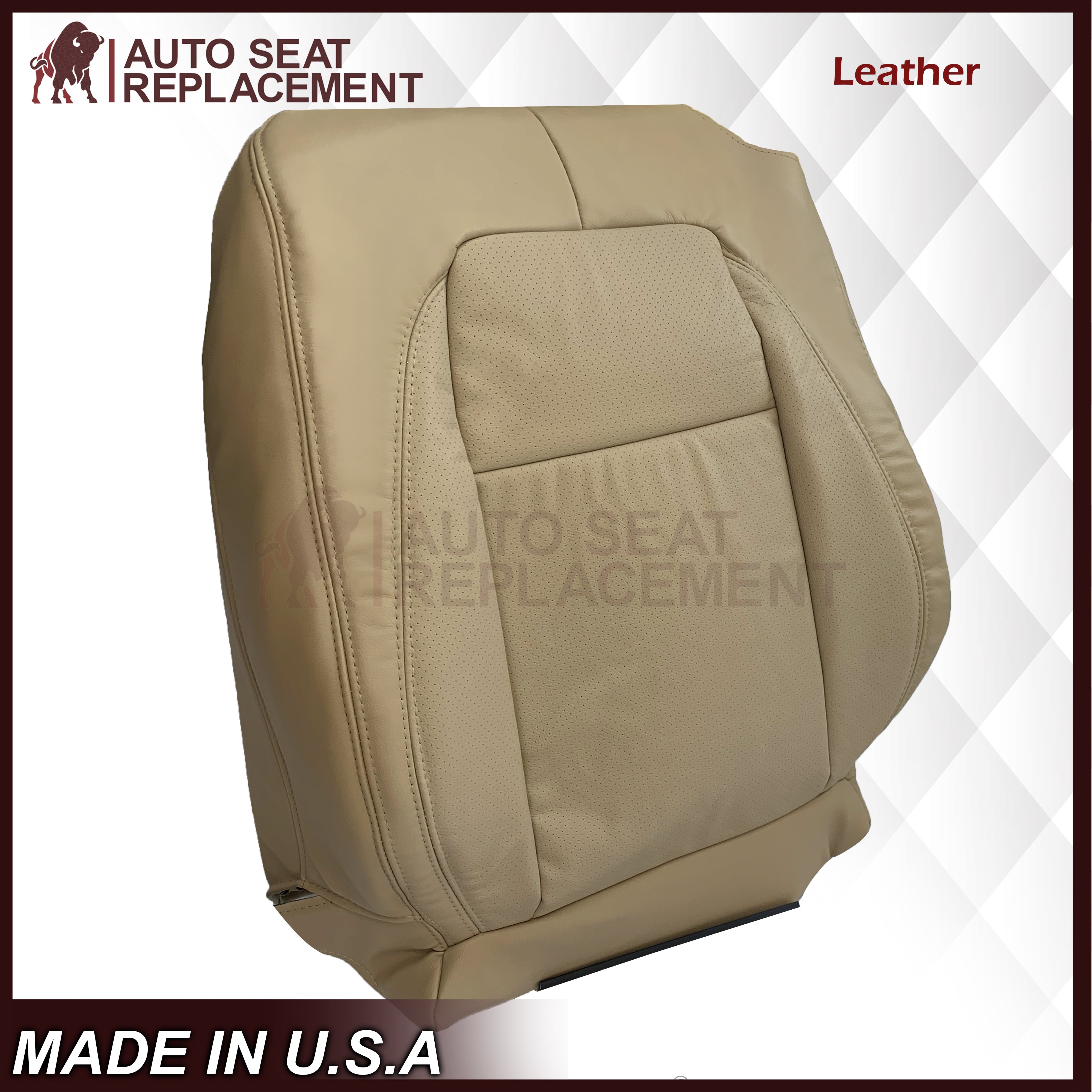2007-2010 Jaguar XK XKR Genuine Leather or Synthetic Leather Seat Covers - Caramel Tan - Premium Fit for Luxury Car Interiors & Road Trips