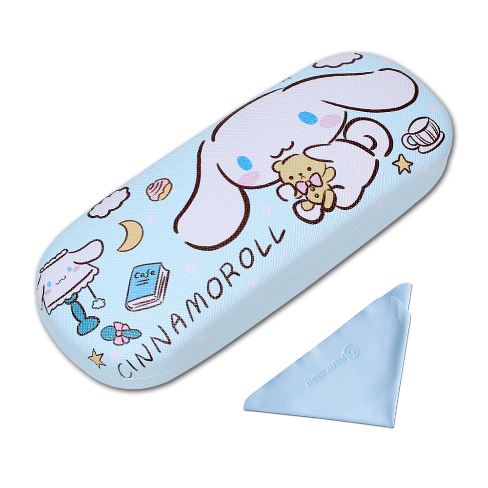 PERFECTSIGHT Hard Shell Eyeglasses Case - Durable Protective Glasses Storage for Kids, Women & Men - Cute Kawaii Design - Perfect for School, Travel, Work & Daily Use