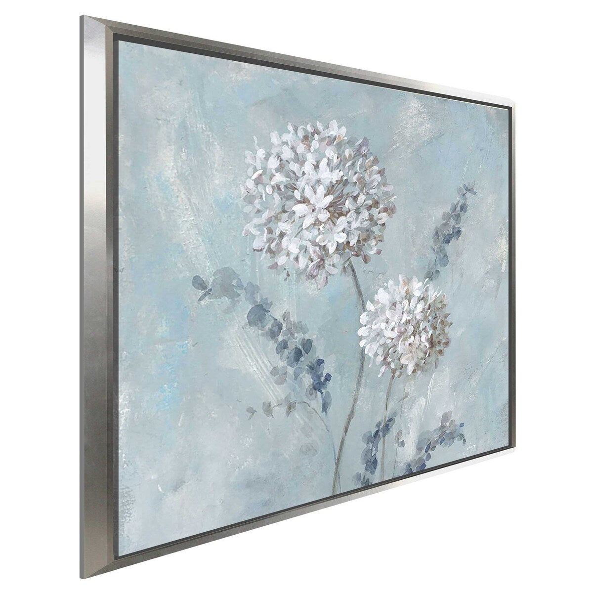 Airy Blooms II Floating Canvas Wall Art - Modern Floral Print for Living Room, Bedroom & Office Decor