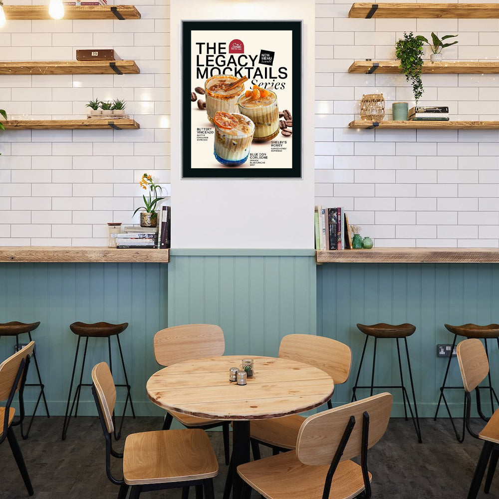 16x24 Poster Frame - SwingFrame Classic Black Wood Display for Art, Photos & Posters - Perfect for Home, Office & Gallery Decor