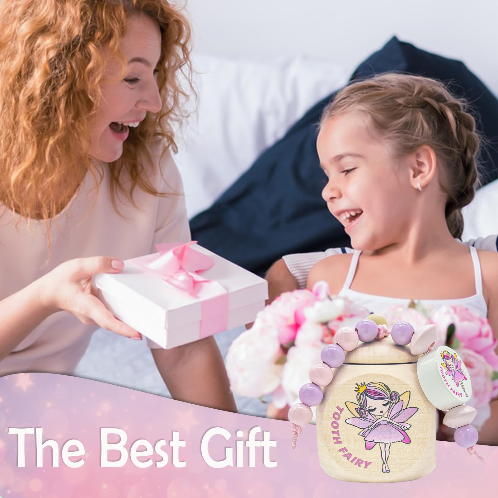 Personalized Tooth Fairy Keepsake Box with Coin - Baby Gift for First Tooth