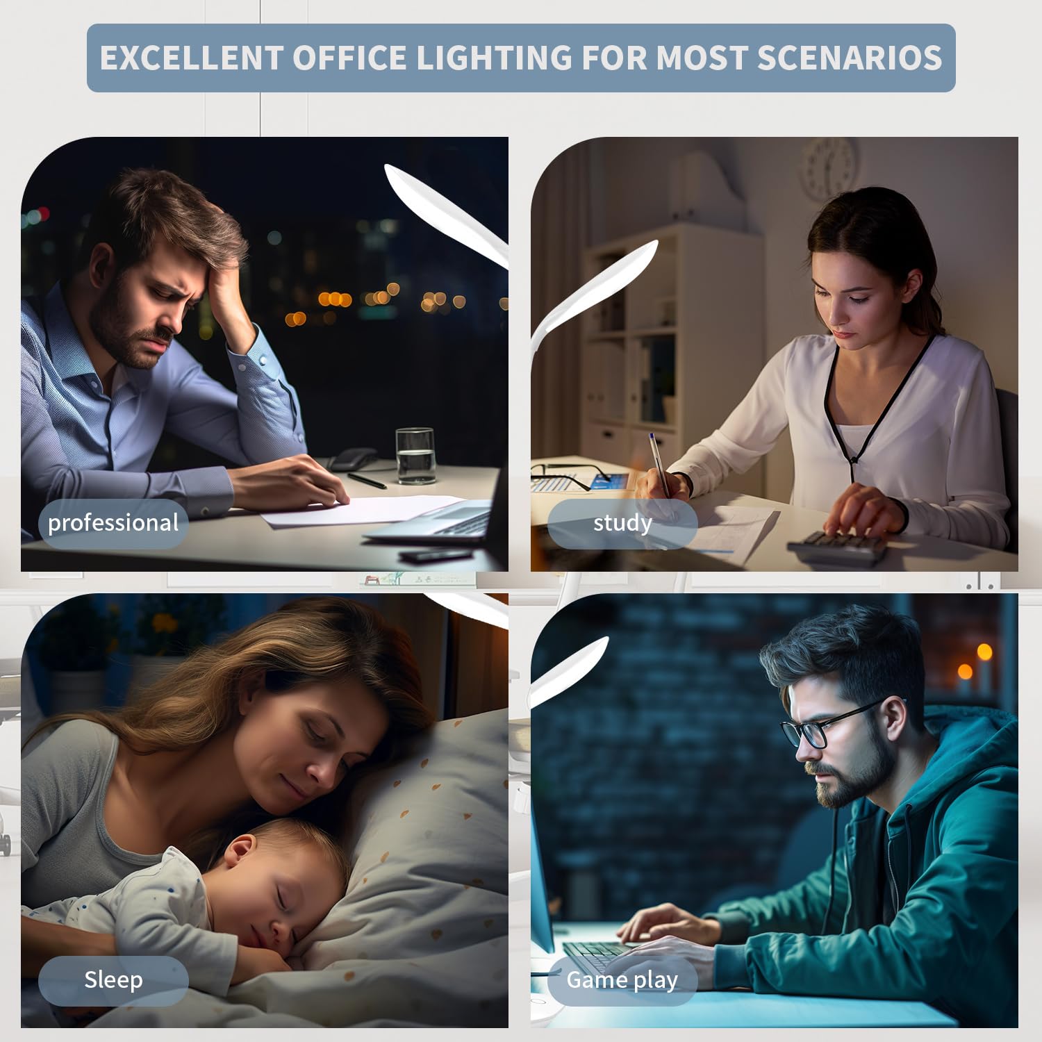 TOPJESS USB Desk Lamp with 3-Level Dimmer, Portable Touch Control Night Light for Reading, Relaxing & Bedtime - Flexible Neck, Perfect for Office, Study & Bedroom