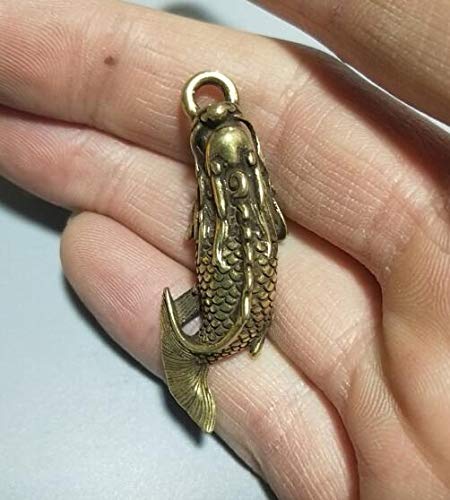 Handcrafted Pure Brass Dragon Fish Statue - Feng Shui Decor for Home & Office | Chinese Art Sculpture for Wealth & Prosperity