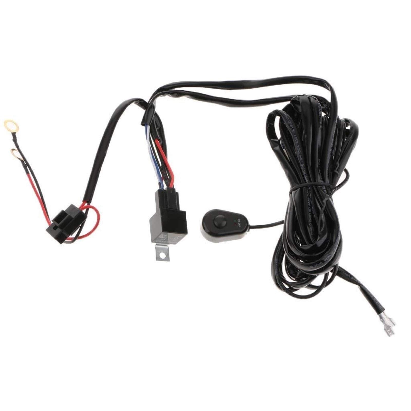 Heavy Duty 12V 40A Wiring Harness Kit for LED Light Bar with Fuse Relay & On/Off Switch - 118 Inch Universal Fit for Off-Road Trucks, ATVs & SUVs - Perfect for Night Driving & Outdoor Adventures