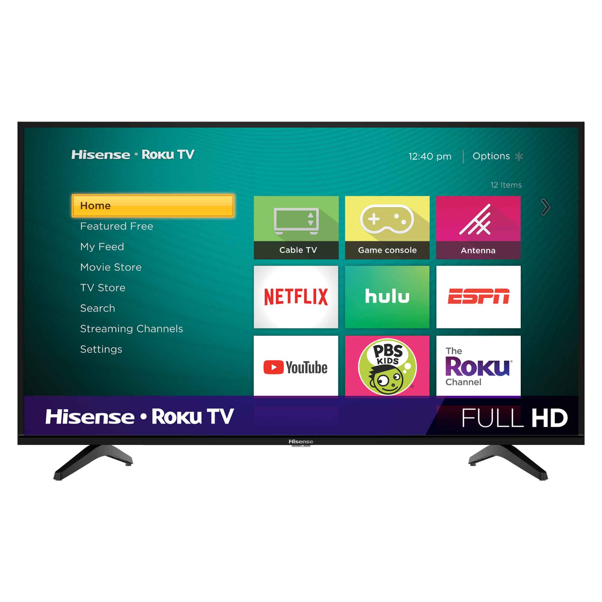 Hisense 40H4030F 40-Inch 1080P FHD LED Roku Smart TV with HDR, WiFi, Voice Remote - Perfect for Bedroom, Kitchen, or Small Apartment Entertainment