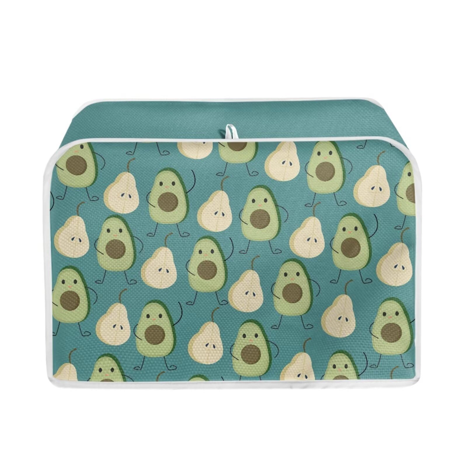 Avocado 2-Slice Toaster Cover - Lightweight Washable Dust Protection Case for Bread Maker & Oven Toaster - Perfect for Kitchen Countertop & Table Decor (Home Use, Breakfast, Small Appliance Protection)