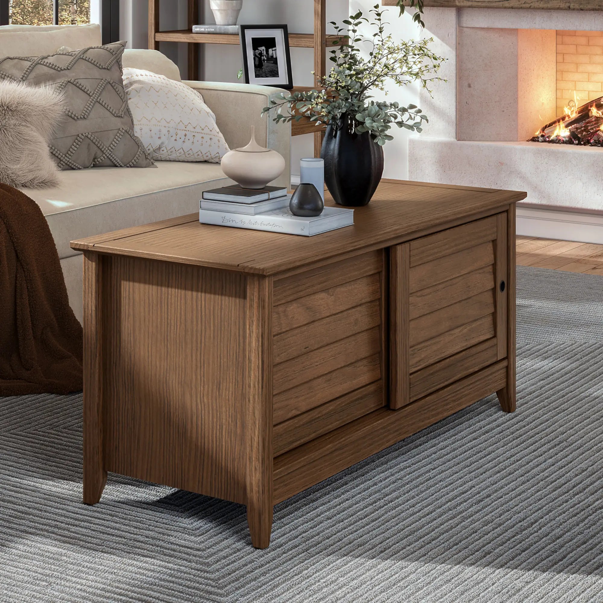Greenport Storage Bench - Stylish and Functional Entryway Organizer with Seat | Perfect for Hallway, Living Room, and Bedroom Storage Solutions