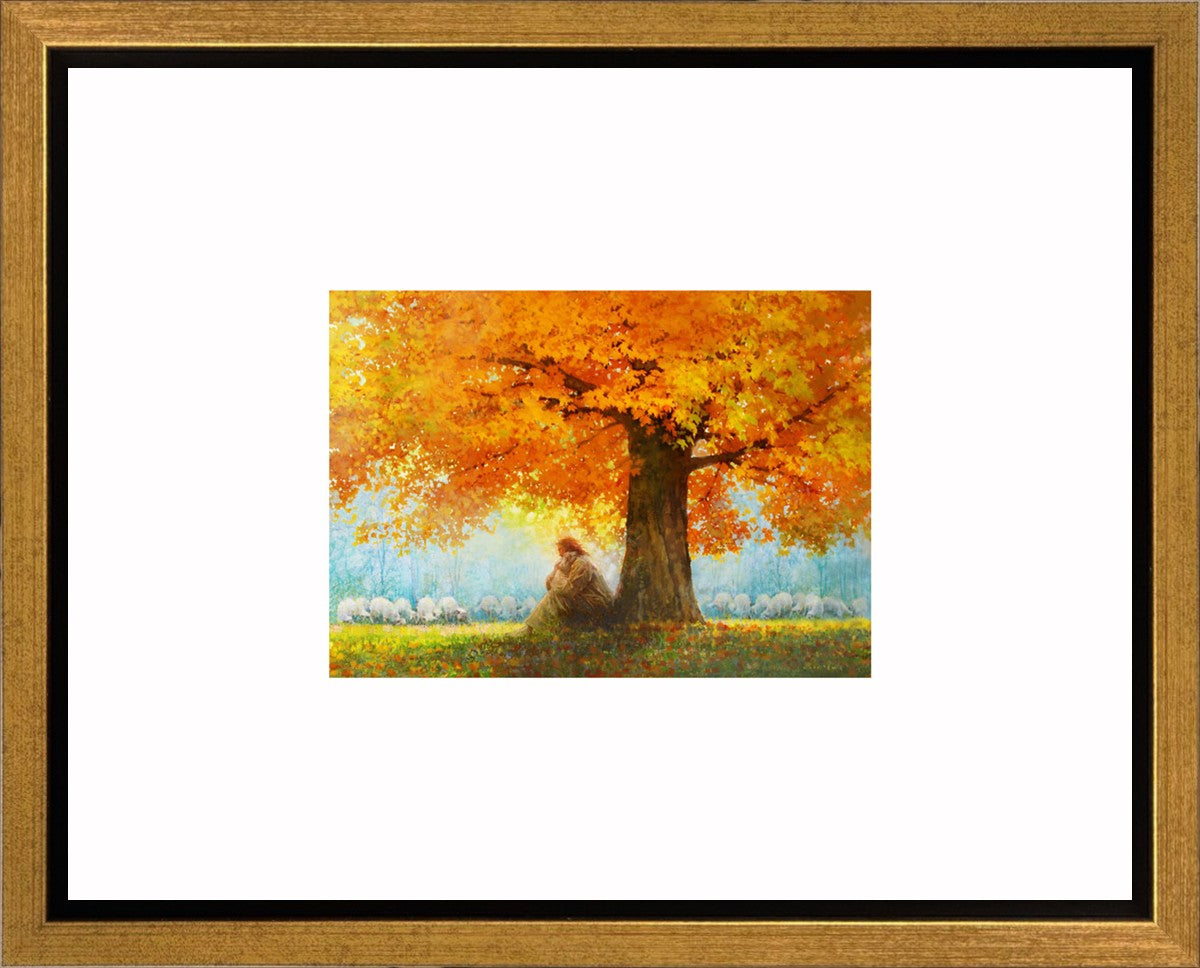 In His Arms Faux Mat Gallery Wrap Canvas Art - Elegant Home Decor for Living Room, Bedroom & Office Wall