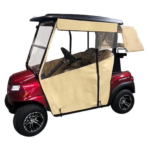 Premium Golf Cart Cover for EZGO RXV - 3-Sided Track Style Waterproof Cover Made of Marine Grade Vinyl - Fits Golf Bags, Utility Box & Rear Seats - Perfect for Outdoor Storage & Course Protection