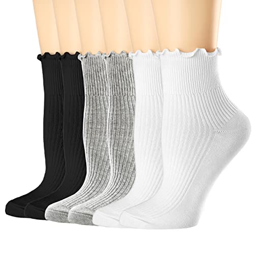 6 Pairs(2black+2white+2grey)_ankle Socks