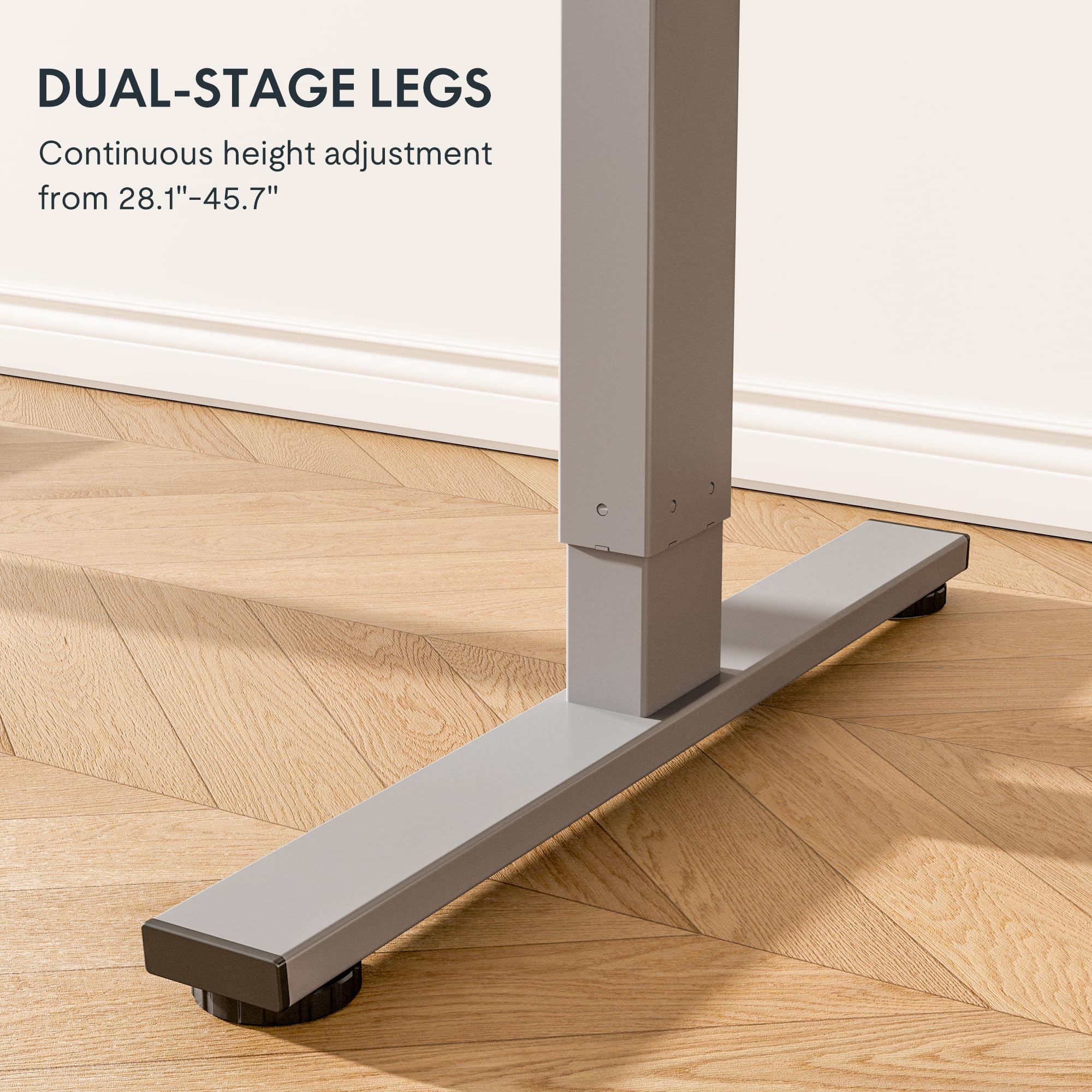 FLEXISPOT EN1 48 x 24 Inches Electric Standing Desk - Height Adjustable, Silver Frame & Marble Grey Top (2 Packages) | Perfect for Home Office, Gaming Setup & Workspace Ergonomics