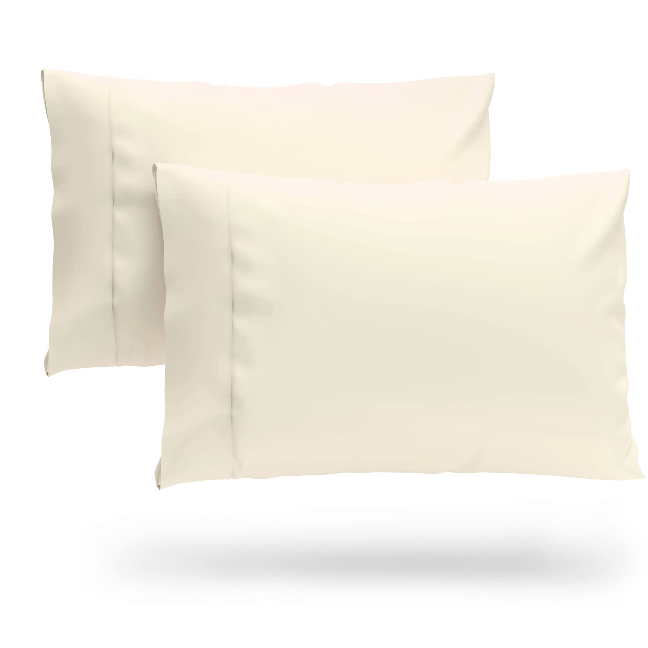Premium Luxury Pillowcases - 100% Egyptian Cotton, Standard Size (20x30 Inches), Cream Color - Soft & Breathable for Ultimate Comfort - Perfect for Bedroom, Hotel, or Gift Giving