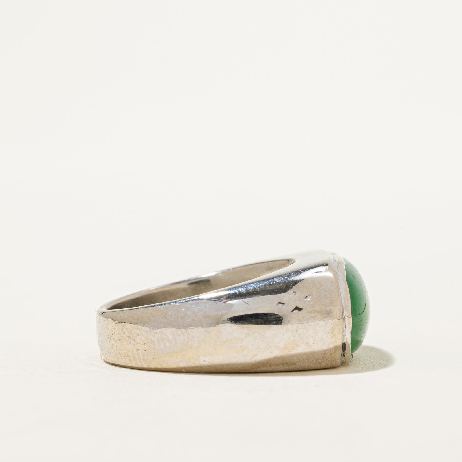 East West Cabochon Jade Ring - 4.80ct Genuine Jade - Size 5.25 - Elegant Statement Jewelry for Women - Perfect for Weddings, Parties & Everyday Wear