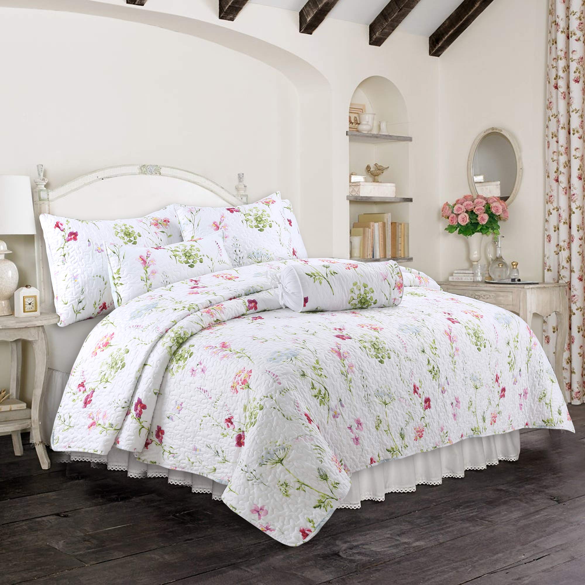 Chintz Quilt Set 3-Piece King Cotton Bedding for Cozy Bedroom
