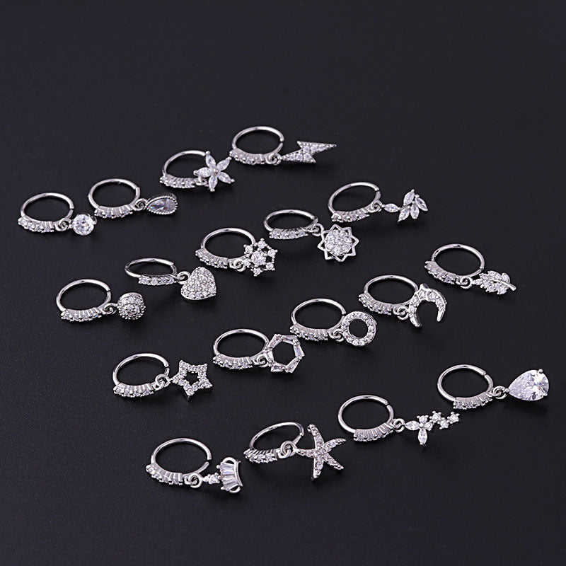 18K Gold Starfish Dangle Hoop Septum Ring - Elegant Nose Piercing Jewelry for Women | Perfect for Beach Parties, Summer Outfits & Boho Style Accessories