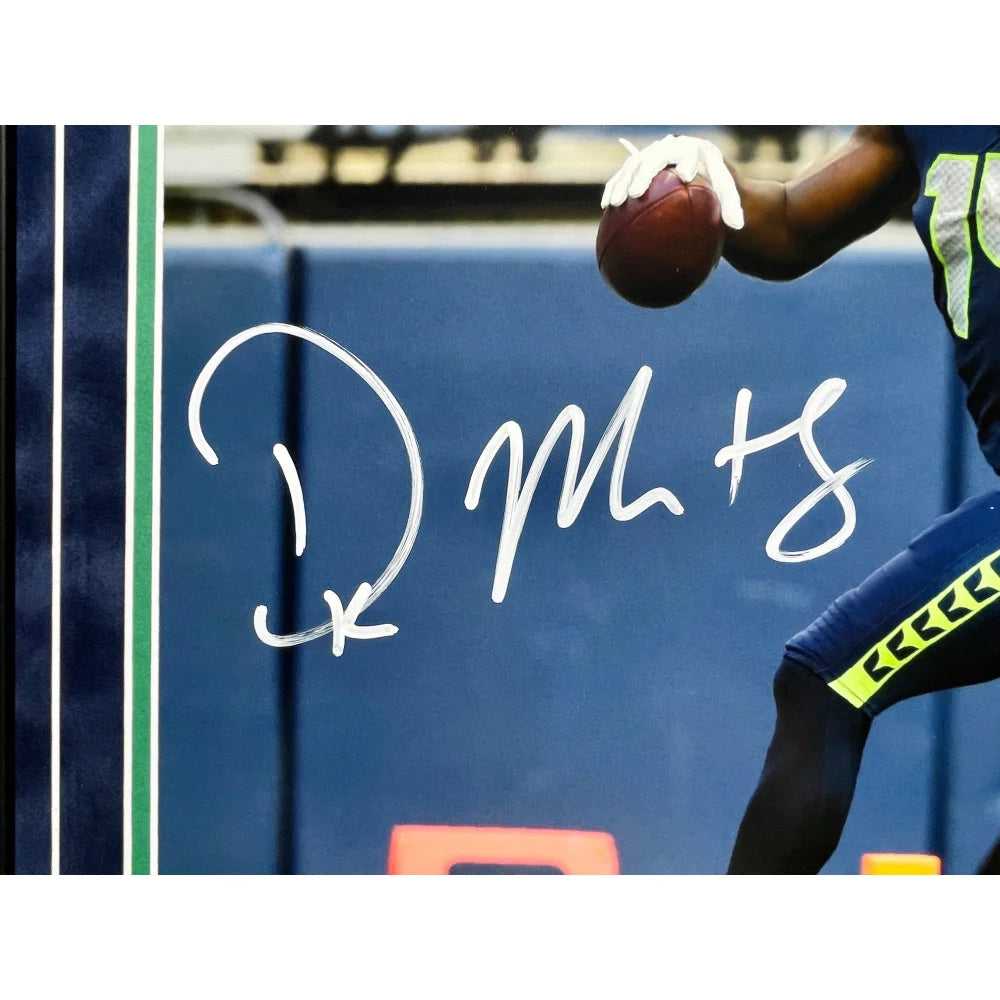 DK Metcalf Autographed Seattle Seahawks 16x20 Framed Photo - BAS Certified Signed Memorabilia - Perfect for NFL Fans, Man Cave Decor & Sports Collectors Gifts