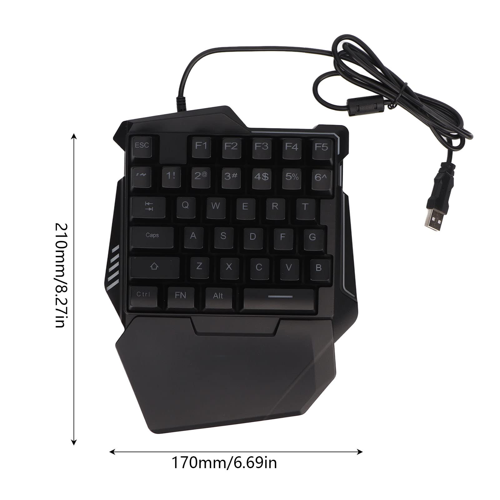 CICIGLOW One-Handed Gaming Keyboard - 35 Key RGB Backlit Mini Keypad, Silent Ergonomic Mechanical Keyboard for PC, Mac, Laptop - Perfect for FPS, MMO, MOBA Gaming & Office Work