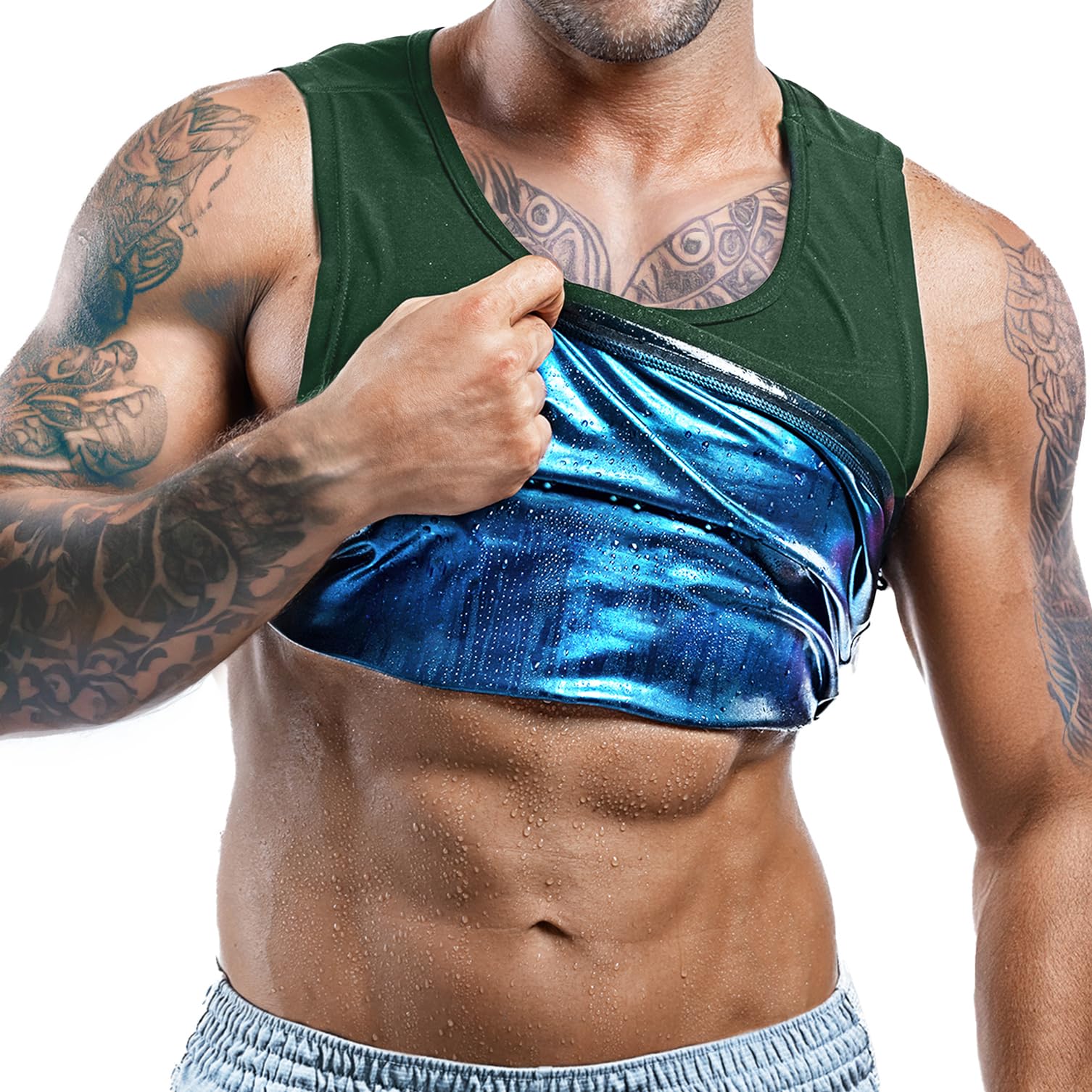 Men's Weight Loss Sauna Vest - Sweat Enhancing & Compression Technology for Faster Fat Burning - Workout, Running, Gym & Fitness Training (XS-7XL)
