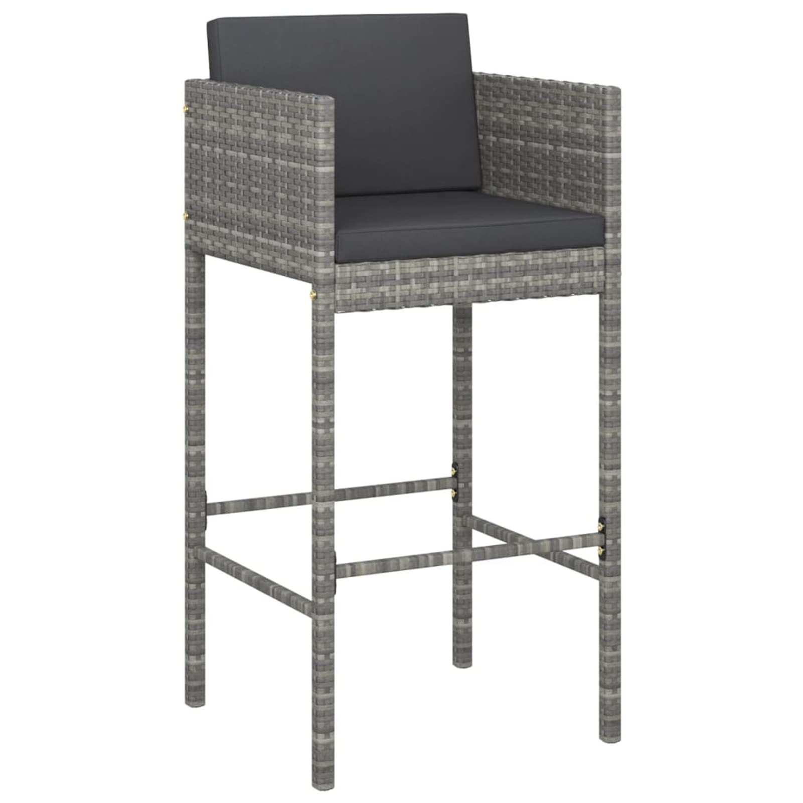 Tidyard 5-Piece Patio Bar Set with Table, 4 Stool Chairs, Footrest & Cushions - Gray Poly Rattan & Steel Frame Outdoor Furniture for Terrace, Balcony, Garden | Perfect for Entertaining, Lounging & Outdoor Dining