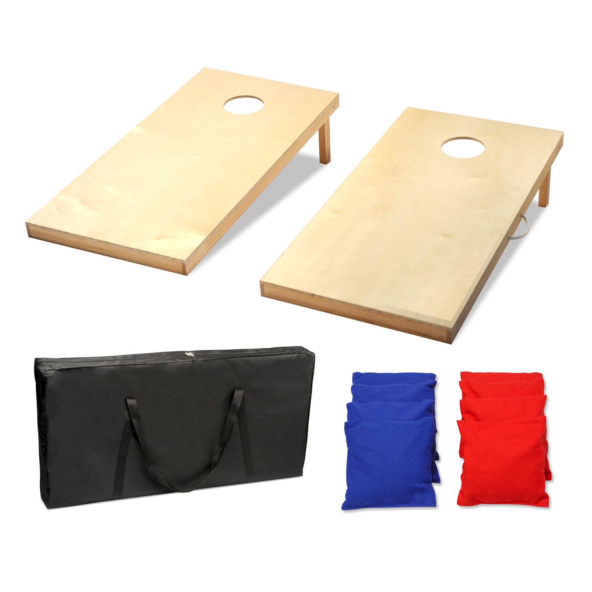 Regulation Size Wood Cornhole Game Set with All-Weather Bags - Outdoor Lawn, Backyard, Tailgate Party & BBQ Games for Adults & Family