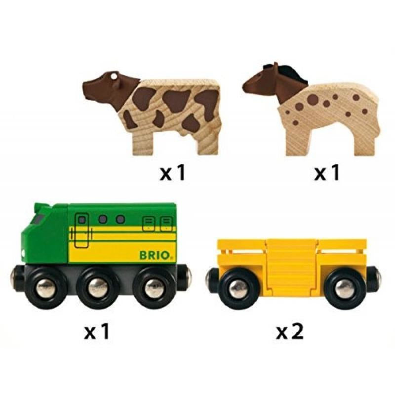 Farm Train Set for Kids - Wooden Toy Train with Animals & Tracks - Perfect for Imaginative Play & Early Learning
