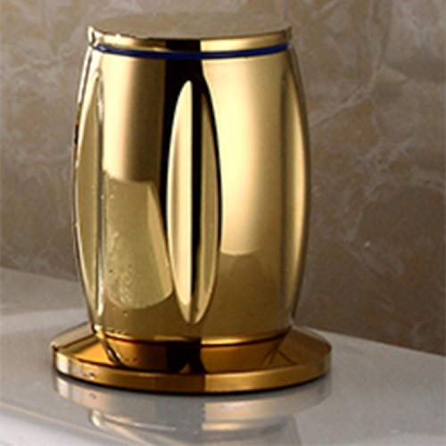 Elegant Waterfall Double Handle Widespread Bathroom Sink Faucet with Arc Spout - Gold Finish for Modern Bathroom & Vanity Decor | Perfect for Master Bath, Guest Bath, and Luxury Home Renovation